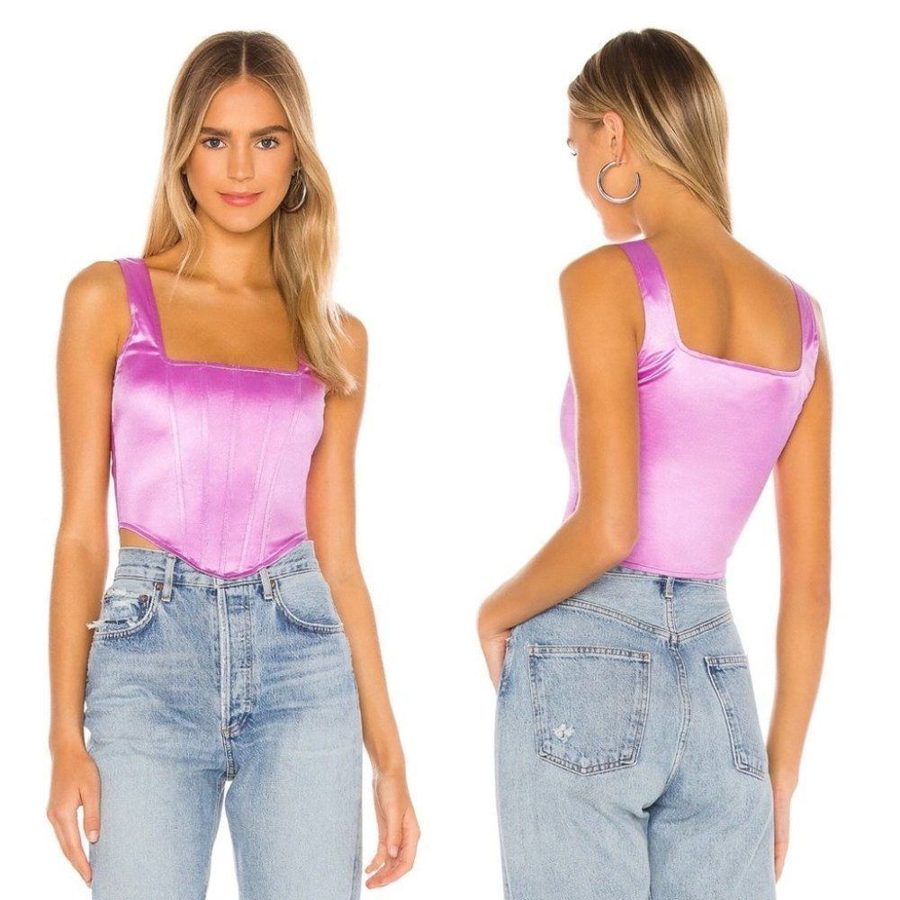 Superdown Catey Corset Top in Purple S